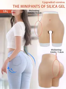 Plus Size Silicone Padded Butt Lifter Shorts, Thickened Butt Enhancing And Shaping Underwear, 0.62 Inches Padded, Lift Buttocks Curve, Create Charming Appearance, Shapewear