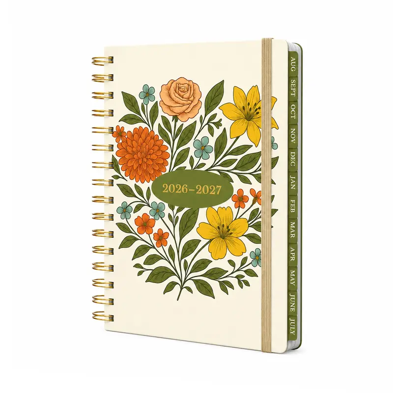 2026-2027 Mid-Year Monthly & Weekly Spiral Planner