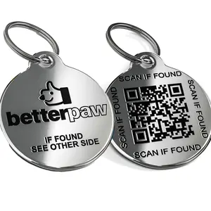 BetterPaw - QR Code Dog Tag - Customizable Online Pet Profile, No App Required, Scan Alerts with Location, One-Time Purchase, Lifetime Service