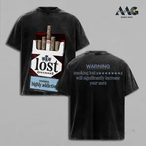 BLACK TSW - MGK Lost Tour Vintage Washed Shirt – Machine Gun Kelly Inspired Oversized Graphic T Shirt, Y2K Grunge Streetwear Tee, Heavyweight Soft Cotton Unisex Top, Casual Men Women Wear, Gift for MGK Fans & Rap Rock Music Lovers