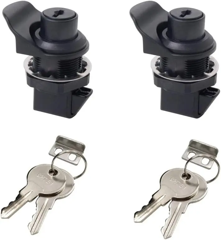 2Pcs Push Button Lock Glove Box Latch Replacement, Glove Compartment Latch Golf Cart Lock Accessories for Truck Tool Box Marine Use, Press the Switch