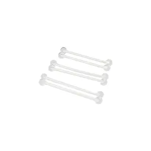 Clear Invisible Flexible Industrial Bio-Flex Retainers 14g Pack of 6 Mixed Lengths Body Jewelry