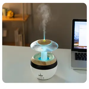 USB Plug-In Essential Oil Diffuser 450ML Cloud Humidifier Fragrance Aroma Humidifier Raindrop Filter with Music, Colorful LED Lights, Timer & Auto Shut-Off