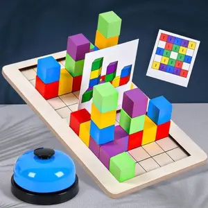 Wooden Puzzle Building Blocks Toy Set, Educational DIY Assembly Game for Kids & Adults, Enhances Logical Thinking Skills, Wooden Stacking Puzzle