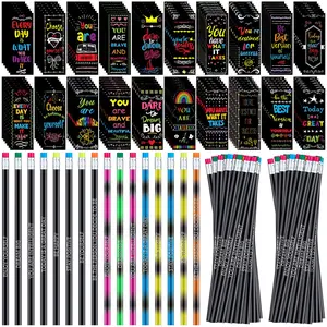 240 Pcs Back to School Stationery Gifts Bulk Inspirational Personalized Pencil with Erasers Motivational Bookmark Color Changing Pencil for Students from Teacher Parents for First Day of School Classroom Rewards Reading Prizes School Activities