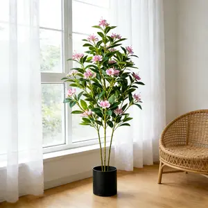 80/120cm Artificial Ficus Plants Large Fake Tropical Banyan Tree Plastic Fiddle Fig Tree Faux Magnolia Tree For Home Shop Decor Indoor Plants Decor