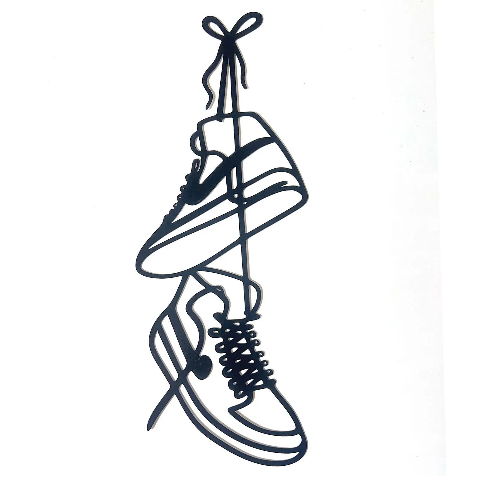 Minimalist Metal Wire Sneaker Silhouette Line Wall Art Decor, Hanging Sculpture for Teen Boys' Bedroom, Unique Birthday Gift for Sneakerhead Boyfriend, Home Decor Sign, Aesthetic Decor