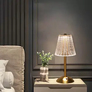 Crystal Table Lamp, Led Rechargeable, Decorative Room Lights,Bedside Lamp for Bedroom,Creative Bedside Night Light, Decorative Lamp, Desktop Ambient Light for Bedroom, Living Room & Dressers, Home Decor, Room Decor,Bedroom Accessories
