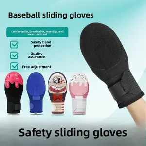 Cute Baseball Sliding Mitt for Youth Kids - Breathable Non-Slip Protective Glove with Adjustable Wrist Strap, Durable Wear-Resistant Hand Protection for Baseball Softball Sliding, Fun Donut Cartoon Designs