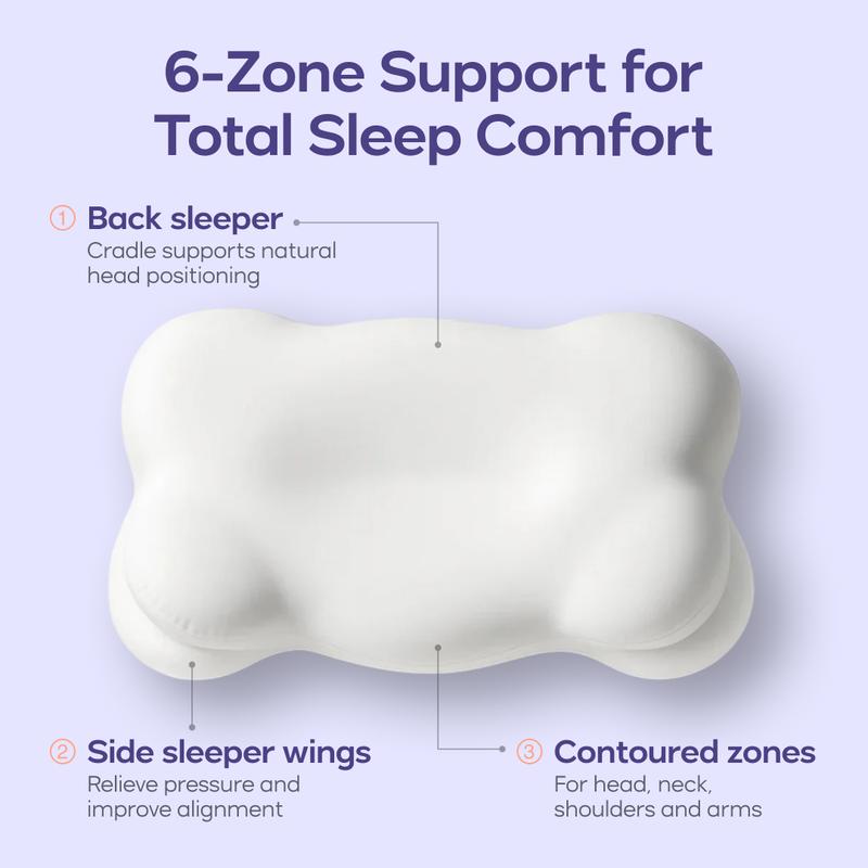 Mellow Sleep | CloudAlign Pillow + FREE Cooling Pillowcase - Ergonomic Cervical Pillow +Dual-Height Memory Foam with Cooling Pillowcase for Side Back & Stomach Sleepers Best Pillow 2025 Awarded