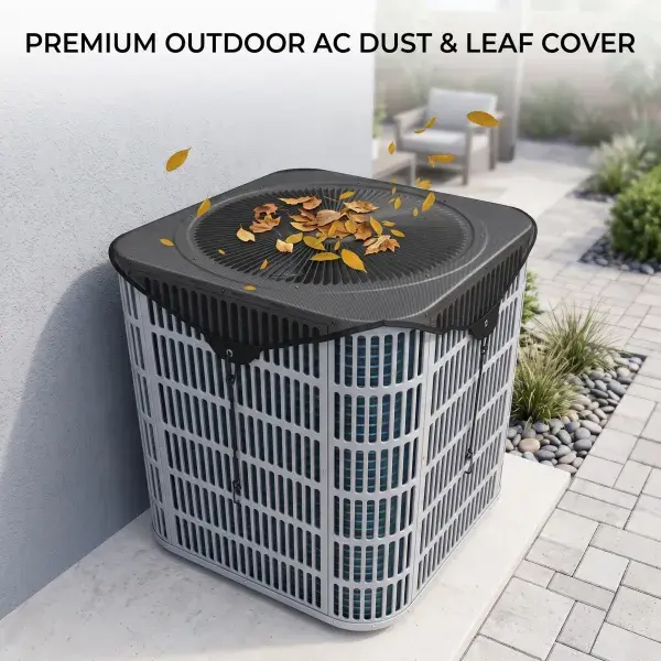 Universal Fit AC Cover for Condenser Top Hood & Central Air Unit External Machine, 28x28/36x36", Breathable Fabric All-Weather Protection, Dustproof, Adjustable Detachable Strap Buckle, Mesh Net Resistant for Outdoor Household Use