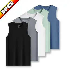 5 Pcs Men's Quick Dry Tank Tops | Breathable Sleeveless Shirts for Gym, Running & Workout | Moisture Wicking Athletic Undershirts