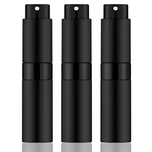 LMMAKE 3Pcs 8ml Travel Size Refillable Perfume Spray Bottles - Leak-proof, Portable Aluminum Atomizers with Glass Inner & Fine Mist Nozzle, Ideal for Travel, Business Meetings