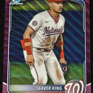 BASEBALL- 2025 Bowman - Seaver King Fuchsia Wave Refractor /199 - Washington Nationals MLB