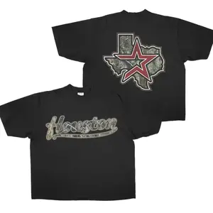 ⭐️🌵Houston Texas Camo Graphic T-Shirt – Vintage Heavyweight Streetwear Tee, Camo Star Texas Edition Retro Cotton Crewneck, Oversized Casual Houston Menswear Shirt, Short Sleeve Urban Streetwear, Gift for Texas Fans & Streetwear Lovers 6WU