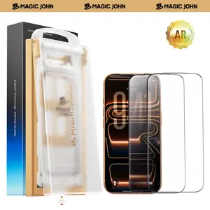 【DealsForYouDays】MAGIC JOHN AR Anti-Glare HD Screen Protector for Phone, Outdoor Sunlight Clear Viewing | Ultra-Thin Black Border Full Coverage | 3D Curved Edge Smooth Touch | Earpiece Dust Protection | Scratch & Impact | AR Clarity / 28° Privacy Options