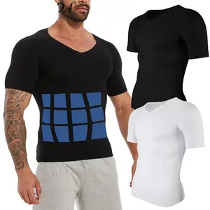 1-3 Pack Men  Compression Stretchy Lightweight Tummy Control Shirt Shapewear Body Shaper Undershirt Breathable Comfy Baselayer Workout Tank Tops for All Seasons and Sports Menswear Clothes