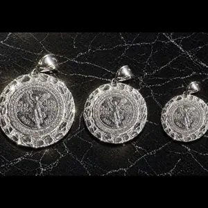 925 Sterling Silver Centenario 50 Pesos Coin Nugget Pendant – Diamond Cut Finish