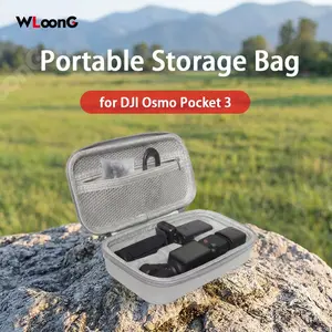 for DJI Osmo Pocket3 Protective Case, Camera Accessories, Black/Grey, PU, For Holiday Travel, Campus Photography and Outdoor Sport, Free Hanging Rope, 2 in 1 All-round Protection, Protect Lens and Screen, Portable & Easy Storage, Gift for Pocket3 Users