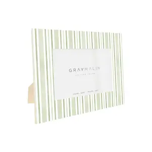 The Cabana Stripe Horizontal Picture Frame - Riviera Green