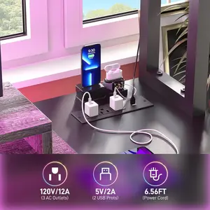 48 Gaming Desk with Hutch, Large Computer Desk with LED and Charging Station, Home Office Desk with Pegboard, Power Outlet, Storage and Monitor Stand, 48'' Gamer Desk PC Table, Grey