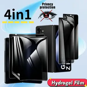 4-In-1 Privacy Screen Protector for Samsung Galaxy Z Fold 7/6/5/4/3/2, Anti-Spy Soft Gel Film, High Sensitivity, Non-Glass