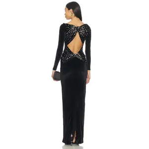 retrofete Taegan Velvet Dress in Black