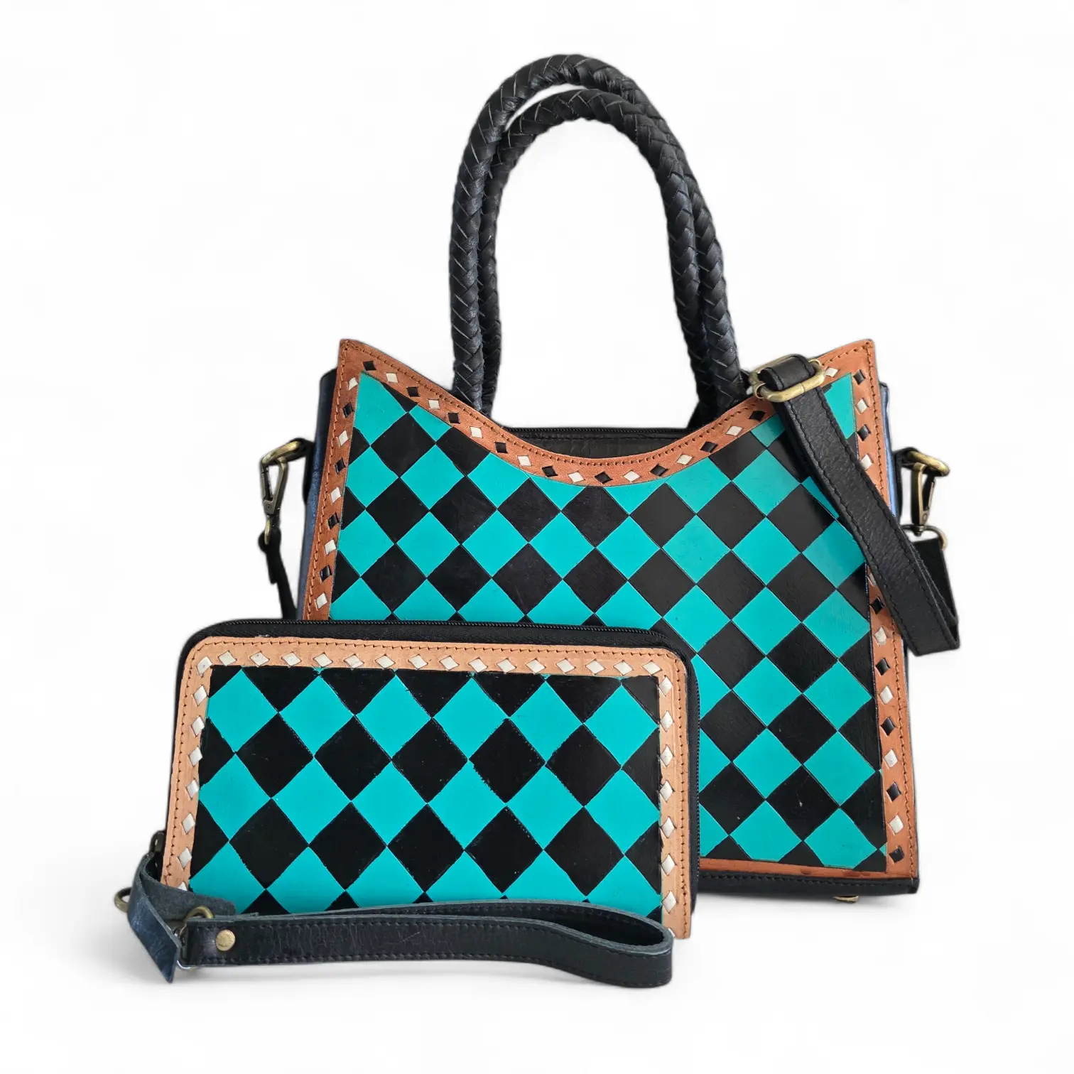 The Alyssa Tote & Wallet Set | Hand-Tooled Western Leather Boutique Bundle