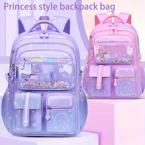 Women's College-Style Nylon Backpack, Lightweight Foldable School Bag, Adjustable Shoulder Straps, Zipper Closure, Bow Decoration, Machine Washable - Suitable for College Occasions, School Bag