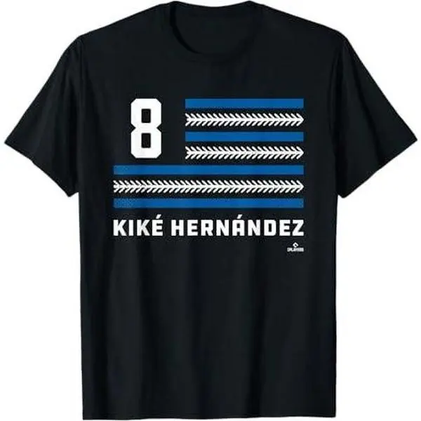 Flag Stripes Kiké Hernández Los Angeles Baseball MLBPA T-Shirt