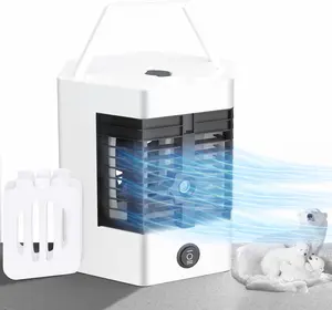 3-in-1 Portable Air Cooler Fan, Mini Desktop Humidifier with Adjustable Modes, Small Personal Unit for Office, Bedroom (Dual Water Tanks)
