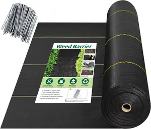 Shade&Beyond Weed Barrier Fabric 3.5oz Heavy Duty Landscape Fabric with Superior Permeability Weed Control, Garden Woven Ground Cloth with Staples