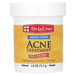 De La Cruz Acne Treatment Ointment with 10% Sulfur, Maximum Strength, 2.6 oz (73.7 g) De La Cruz Acne Treatment Ointment with 10% Sulfur, Maximum Strength, 2.6 oz (73.7 g)