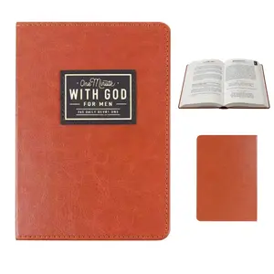 2026 Bible “A Minute with God” — 365 Days of Daily Prayer, Brown Hardcover Edition, faux leather prayer notebook for the Bible