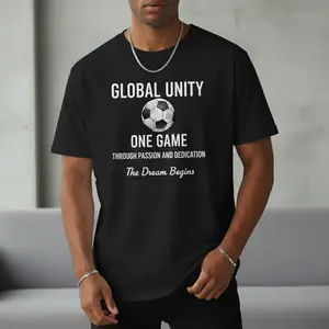 Men's Graphic T-Shirt - Short Sleeve Crew Neck Regular Fit Casual Wear | Soft & Breathable Fabric, Durable Print, Everyday Comfort, Machine Washable, 2026 DreamCup-Global Unity One Game