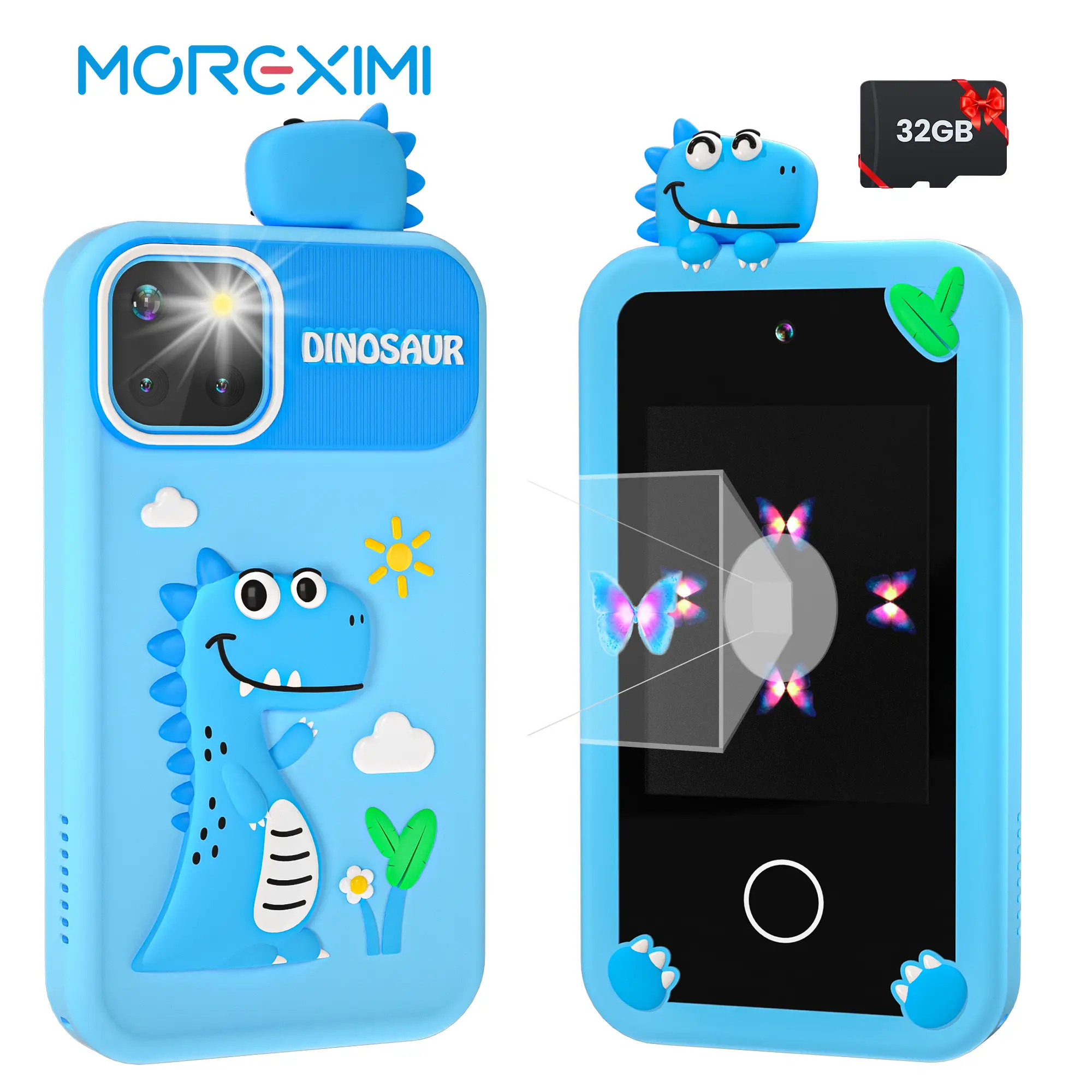 MOREXIMI Smartphone Toy for Kids, Birthday Gift Unicorn Toy Phone, Touch Screen Holographic projection Kids Phone, Travel Toy Preschool Learning Toy w