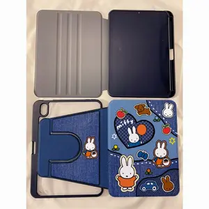 Cute Denim & Balloon  Tablet Cover IPad10Air7/Mini7/Pro11 Case 360°Rotating Stand Cover with Pen Slot Shockproof Hard Shell