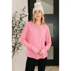 Nice to Each Other Raglan Sleeve Top in Fuchsia