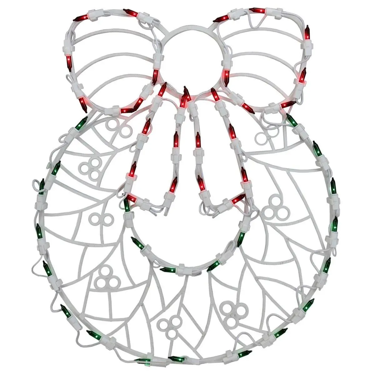 Northlight 18 in. Corded LED Lighted Wreath Christmas Window Silhouette - Decorative, Double-Sided, Durable, Energy-Efficient, Indoor-Outdoor Safe Home Festive Decor, Window Decor for Indoors, Brightening