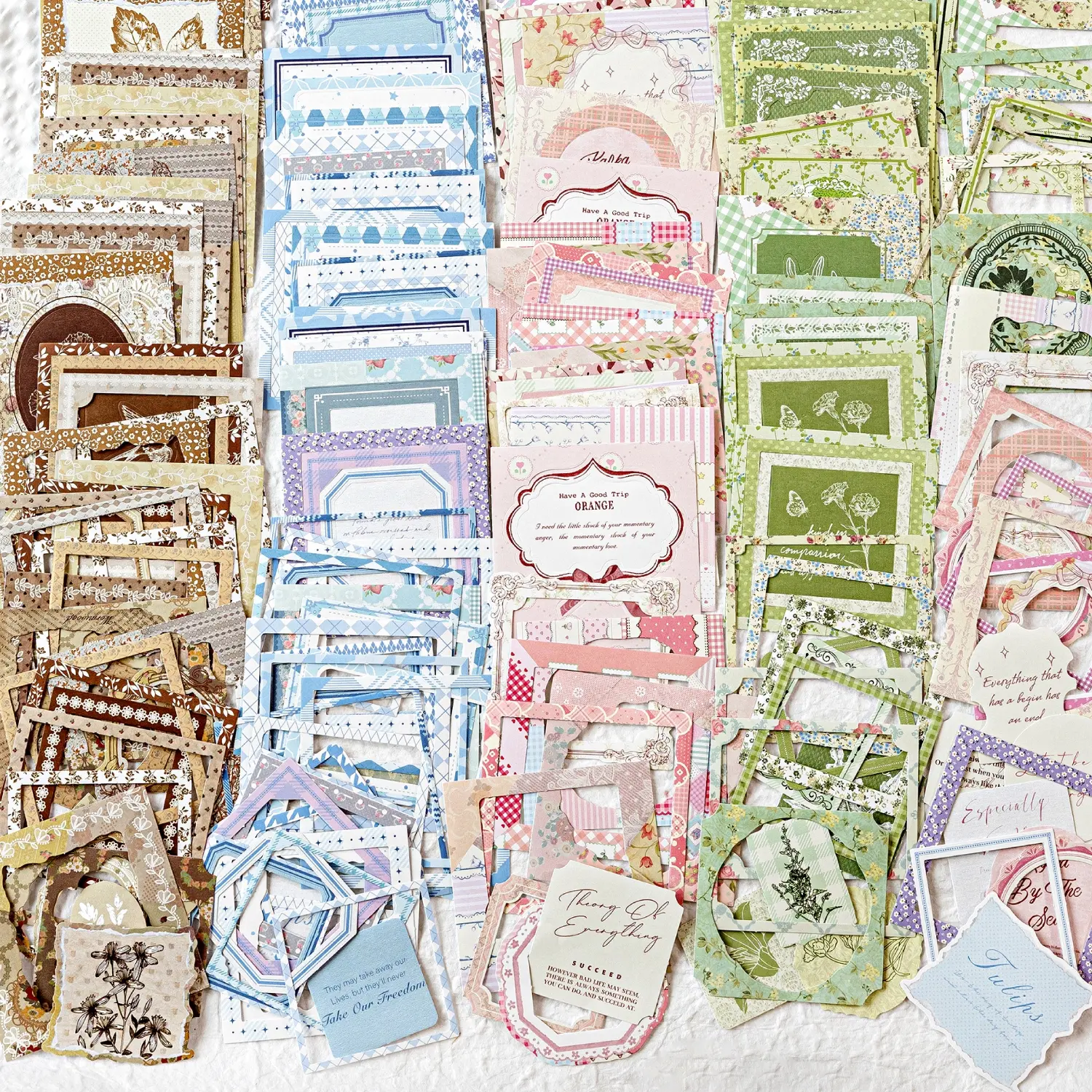 20 Sheets/bag Sticker Pack, Kraft Paper Cutout Material, DIY Sticker Paper, Plant Theme Decorative Adhesive Stickers for Scrapbooking, Journals & Water Bottles