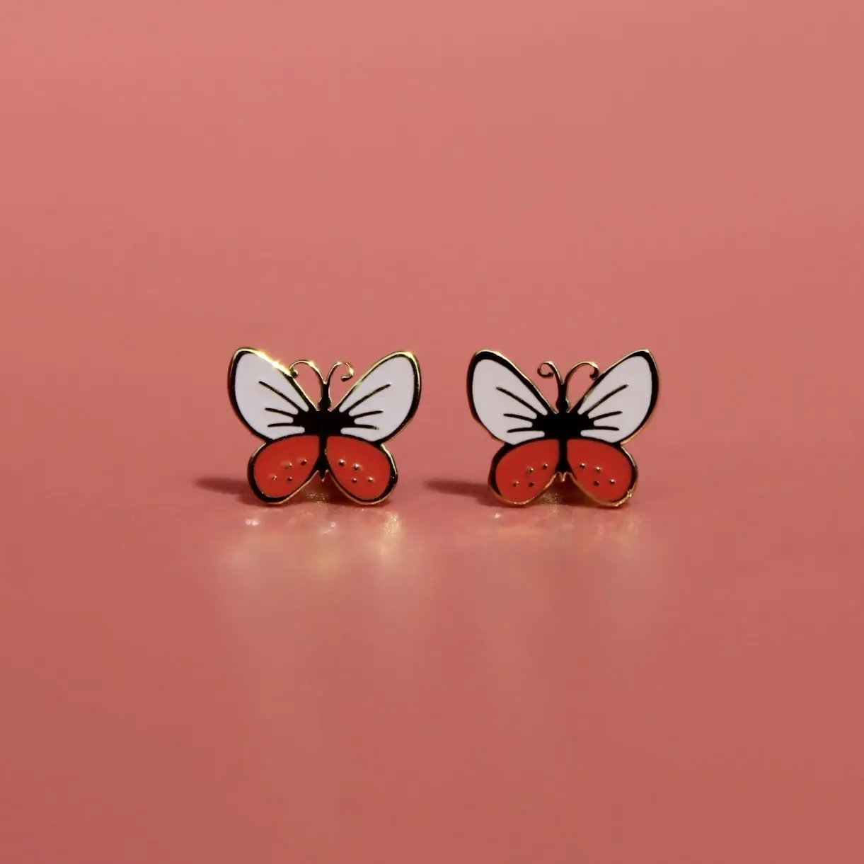 Bell-Bottom Butterfly Earrings - 8mm Flower Design, 20-Gauge Post, Hypoallergenic Stainless Steel, Secure Screw-Back, Gift Box Included
