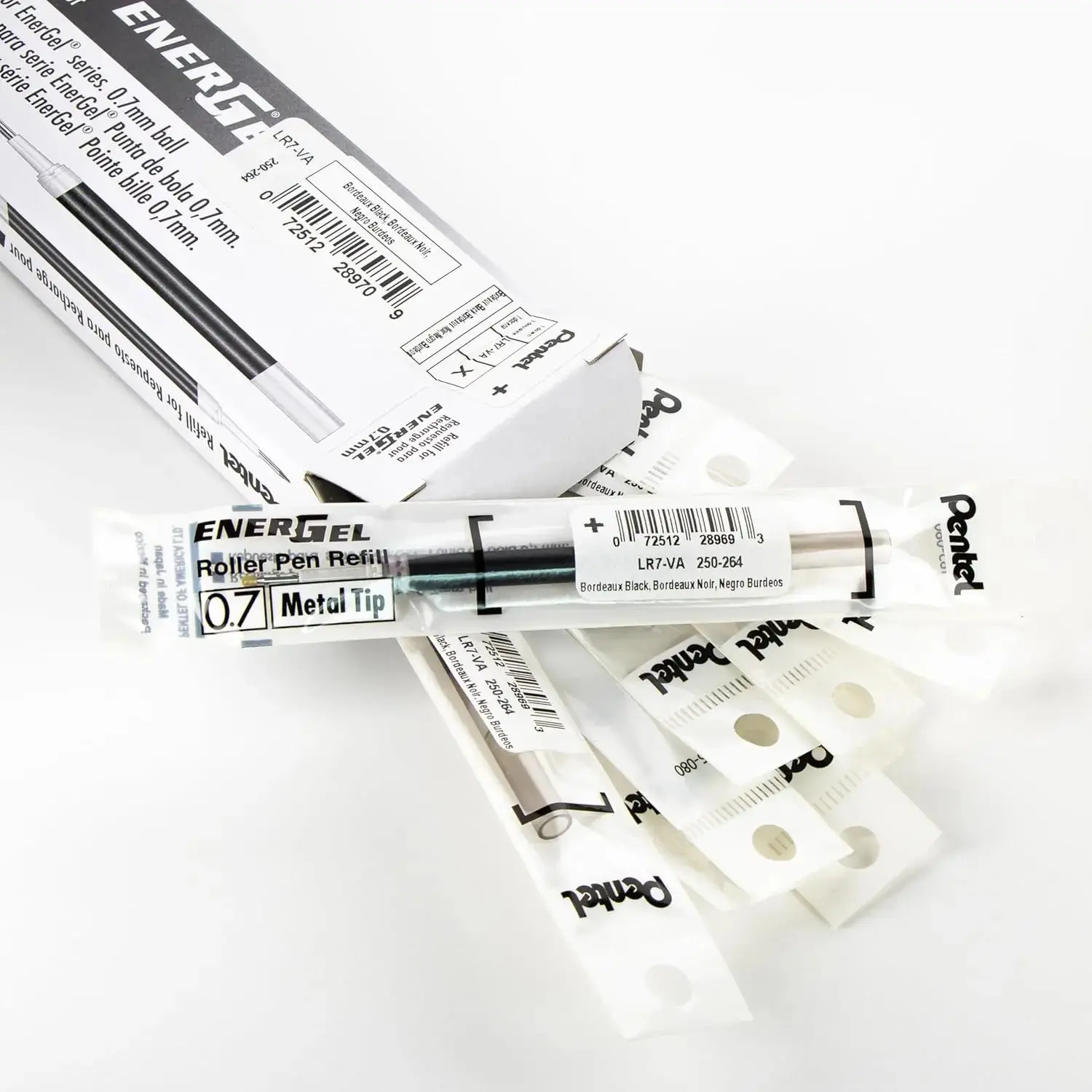 Pentel Refill Ink - For EnerGel Liquid Gel Pen, (0.7mm) Medium Line, Bordeaux Black Ink