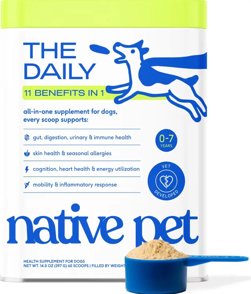 Native Pet FULL PIMO SUPPLEMENT BUNDLE - Daily 7oz Supplement, 8oz Omega Oil, Small Chicken Bone Broth for Dogs | Kibble & Home-Cooked Meal Improver, Joint Support, Moisture & Hydration Boost