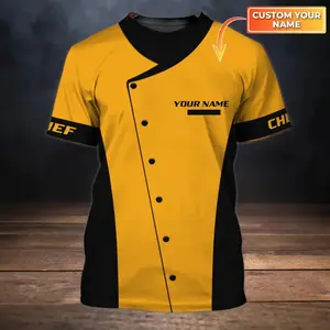 Kitchen Chef Shirt Summer Mens T Shirt Personalized Name Chef 3D Printed Unisex Tshirt Gift For Chef Casual Cool T-Shirt DW55