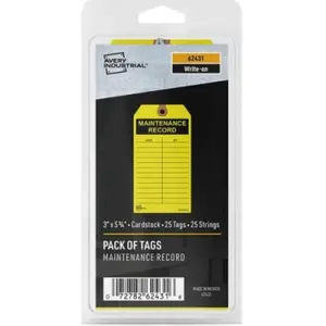 Avery AVE62431 Preprinted Maintenance Record Hang Tags, Yellow