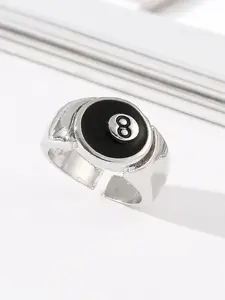 New Trendy Billiard Ball Ring, Geometric Design, Adjustable Openning, Fashion Accessory for Sports Enthusiasts, Casual Wear, Adjustable Rings