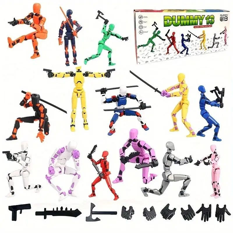 6-In-1 Warrior Model Doll Toy Set, Ccby4.0 Open Source Statement, Durable Abs Material, Collectible Gift, Articulated Pose, Sword Holding, Action Figures Set