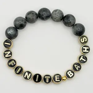ST song inspired bead bracelets natural black labradorite gemstone