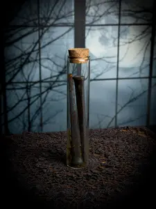 Antique Coffin Nail Curiosity Bottle | Curio Cabinet Decor | Witchy Altar Protection Voodoo Oddities & Curiosities