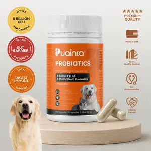 Puainta Probiotics for Dogs & Cats: 8 Billion CFU Digestive & Immune Support - Spore-Forming Multi-Strain Formula with Prebiotics, Gut-Lining Support, Sensitive Stomachs & Skin Health